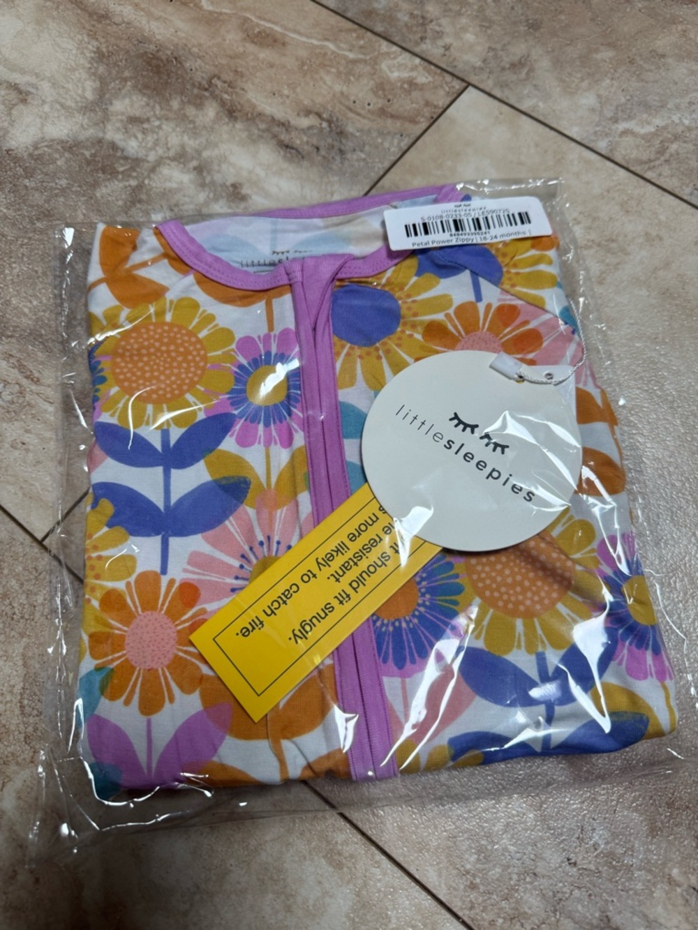 Little Sleepies Purple, Yellow, Orange Floral Kids Pajamas